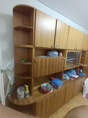 Гарнитур для зала, Шкаф, ДСП, цвет - Коричневый