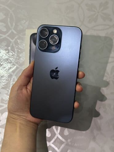 IPhone 15 Pro Max, Б/у, 512 ГБ, Blue Titanium, Защитное стекло, Чехол, Коробка, 86 %