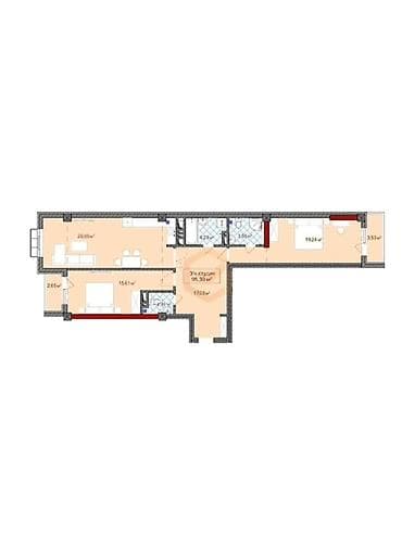 millennium: 2 комнаты, 82 м² — 2