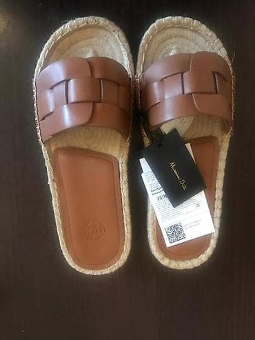 mango 37: Босоножки, 37, Massimo Dutti, Новый, цвет - Коричневый, Самовывоз — 1