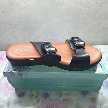 cat обувь: Женские слайды CYGG - Цвет: черный верх, карамельная стелька - Две — 4