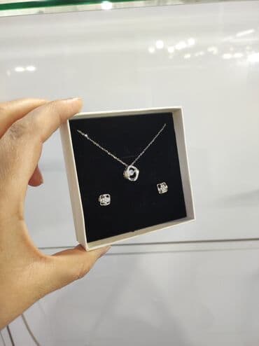 эксклюзивные свадебные пригласительные: Серебро 925 пробы Серебряный Цепочка+ серьги гвоздики Длина 45 см — 3