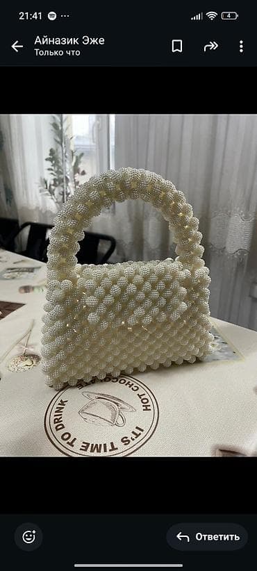 заказать бусины для сумки: Женская сумка ручной работы из бусин - Материал: плотные пластиковые — 1