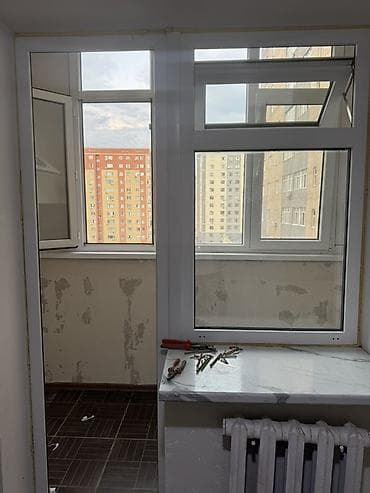 Балконная дверь, Б/у, Со стеклом, Пластик — 1