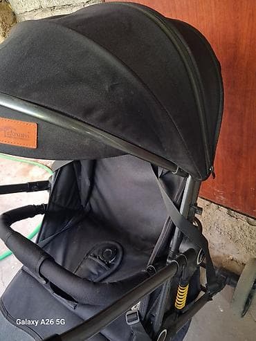 коляс: Коляска, Другой бренд, цвет - Черный, Б/у — 3