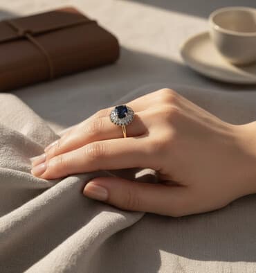шакеке: Кольцо, Коктейльное, Сапфир, Б/у — 1