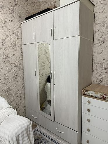 Шкафтар: Шкаф для одежды с антресолями и зеркалом Материал: ЛДСП в светлом — 2