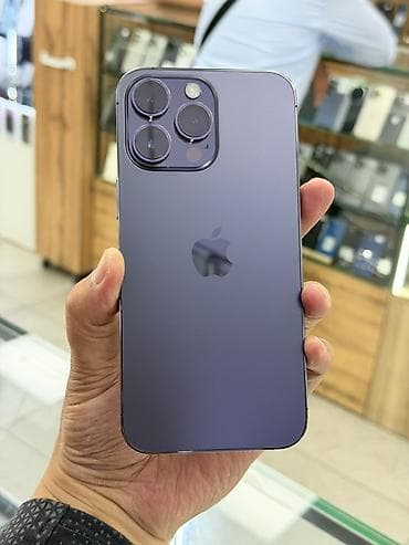 iphone 22: IPhone 14 Pro Max, Б/у, 128 ГБ, Deep Purple, Защитное стекло, Чехол, 84 % — 1