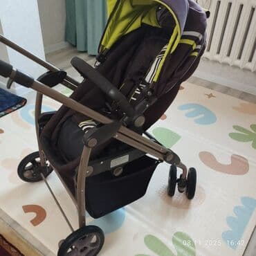 трехколесные прогулочные коляски: Коляска, цвет - Коричневый, Б/у — 3