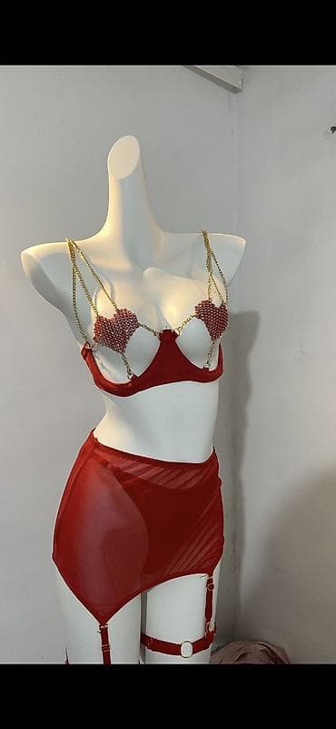 секис индия: 🛍️Эротический комплект белья в красном цвете. Чулки в подарок 🎁 — 1