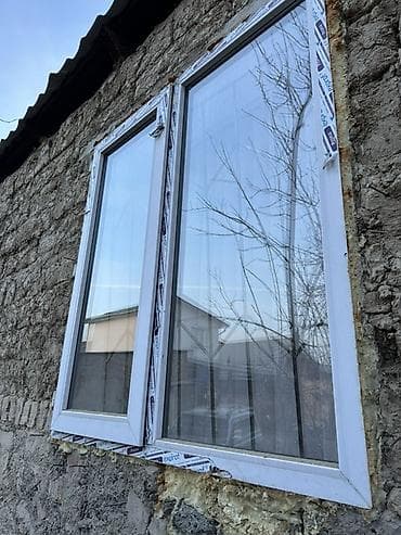 Эшиктер жана комплектөөчүлөр: Даяр пластик терезеле, Терезе түрү: Стандарттык, Декоративдик өзгөчөлүктөрү: Башка өзгөчөлүктөр, Орнотуусуз, Бөлүп төлөө жок — 2