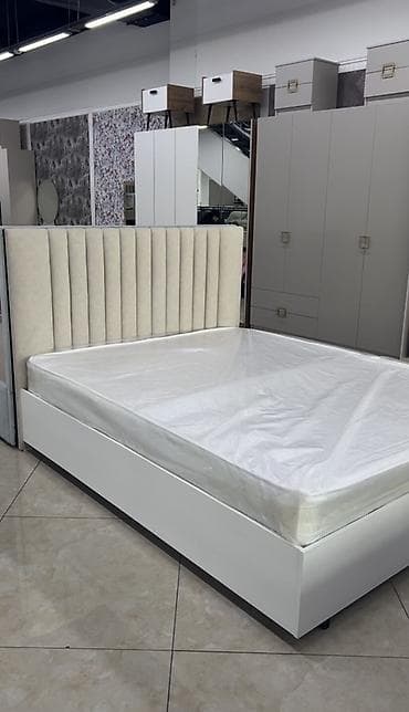 2х яростный кровать: Двуспальная кровать, С мягким изголовьем, длина - 200 см — 2