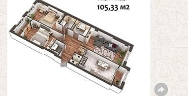 продаю квартиру 3 ком: 3 комнаты, 105 м² — 1