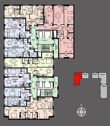 село манас квартира: 1 комната, 58 м², Элитка, 4 этаж, Готовая ПСО (под самоотделку) — 3