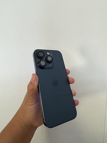 iphone 11 max: IPhone 15 Pro, Б/у, 128 ГБ, Синий, Защитное стекло, Чехол, Кабель, 80 % — 1