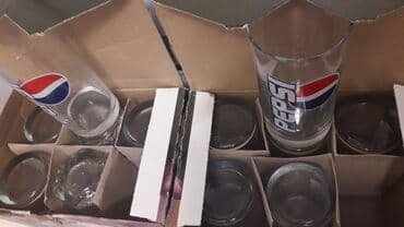 стекло блок: Набор стеклянных стаканов Pepsi - Брендированный дизайн: прозрачное — 1