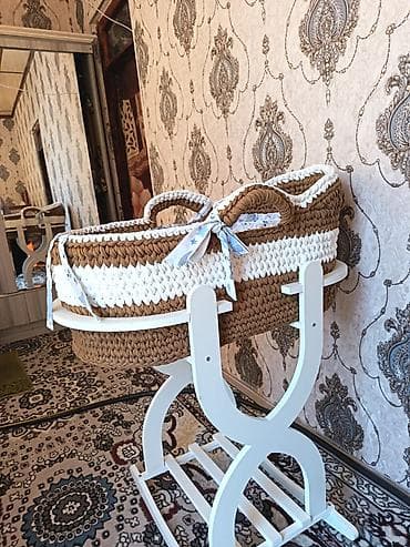 Люлька, Колыбель, Дерево, цвет - Белый at lalafo.kg Люлька, Колыбель, Дерево, цвет - Белый