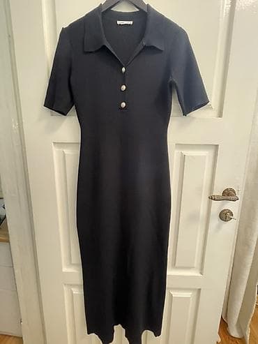 Повседневное платье, Осень-весна, Длинная модель, Трикотаж, M, L