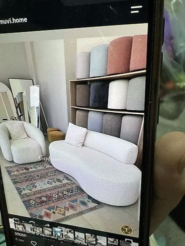 мияхкий мебел: Диван в стиле минимализм с плавными органическими линиями. Модель с — 1