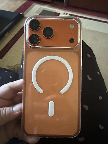 IPhone 17 Pro Max, Новый, 1 ТБ, Оранжевый, Зарядное устройство, Защитное стекло, Чехол, 100 %