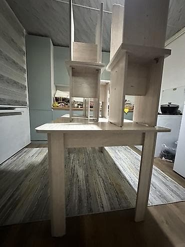 барные стульчик: Срочно!! Продаю обеденный/рабочий стол из ЛДСП, цвет светлый дуб — 5