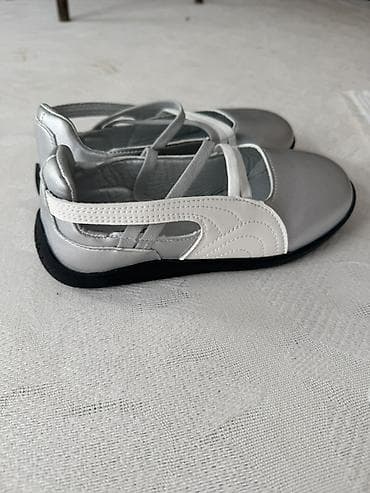adidas 37: Балетки для девочки, серебристые - Модель: балетки с перекрестными — 3