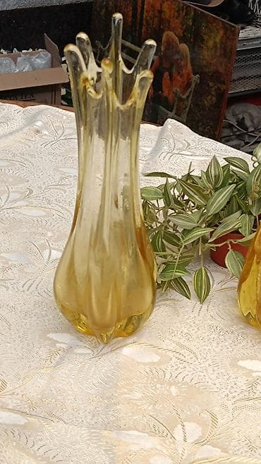 короны: Пара декоративных художественных ваз из стекла (ручная работа) - — 2