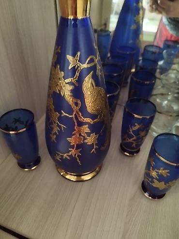 чешский бисер: Набор винтажной стеклянной посуды Чехия Bohemia оригинал. В наборах по — 2