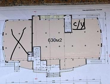 Недвижимость: 1 этаж Первая линия Площадь: 630 м² Арендная ставка: 5 $/м² Сдаётся — 2