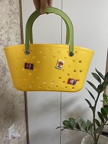 Другие сумки: Новый!! Сумка‑корзина CROCS с отверстиями и съемными значками - — 5