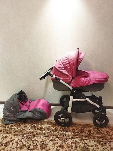 детские коляски фирмы geoby: Коляска, цвет - Розовый, Б/у — 1