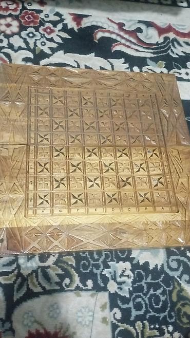 Резная деревянная шахматная доска - Материал: массив дерева, ручная — 1