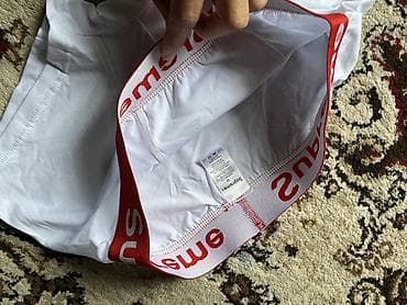 Носки и белье: Мужские боксеры Supreme - Цвет: белый - Эластичный пояс красного — 2