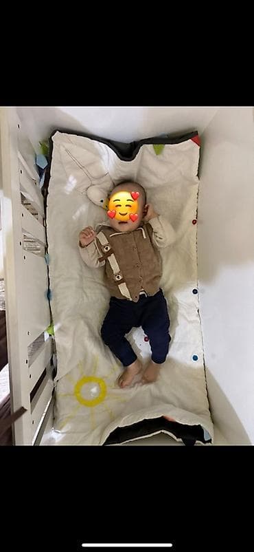 детская люлька кроватка: Люлька, Б/у, Колыбель, Дерево, цвет - Белый, Самовывоз — 3