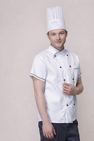 мектепке кийим: Поварской китель ткань хб по бокам сеточный ткани пуговицы пукли — 1