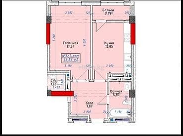 авто меняю на квартиру: 1 комната, 46 м², Элитка, 5 этаж, Готовая ПСО (под самоотделку) — 2