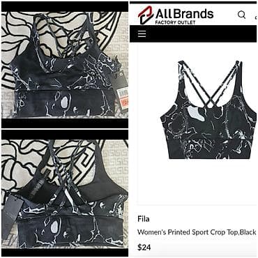 nike plus: Женский топ Fila оригинал, топ для фитнеса, кроп топ. Остался — 1