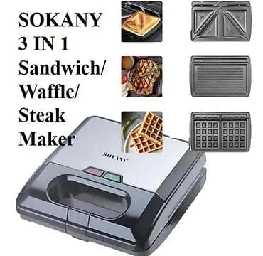 techno: Мультипекарь SOKANY 3-в-1 Функционал: - 3 сменные панели: для — 4