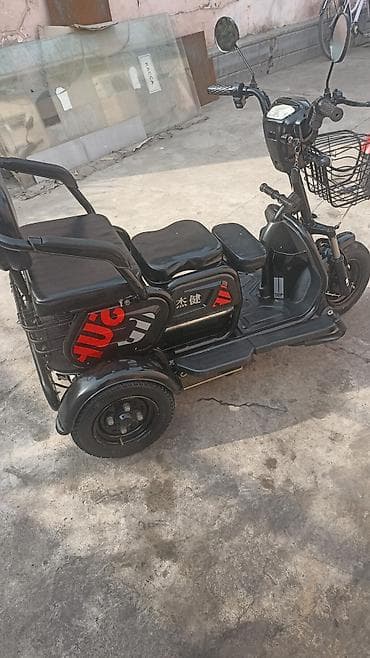 электрокар взрослый: Электрический трёхколёсный скутер (трицикл) с двумя рядами сидений. 48 — 1