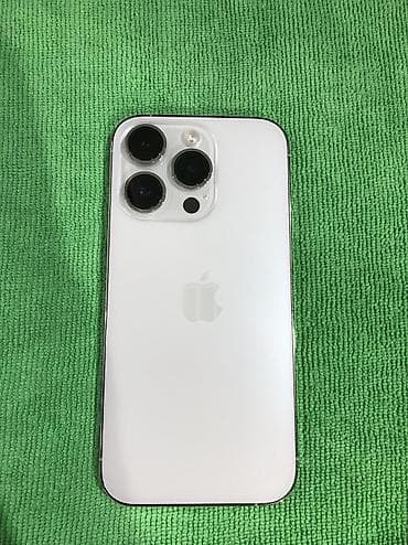 iphone 10 pro max: IPhone 14 Pro, Б/у, 128 ГБ, White Titanium, Защитное стекло, Чехол, Кабель, 81 % — 1