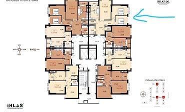 ихлас резидент: Квартира в ЖК Ihlas-Jal, блок Г, этаж 4й - Планировка: 3 комнатная — 2
