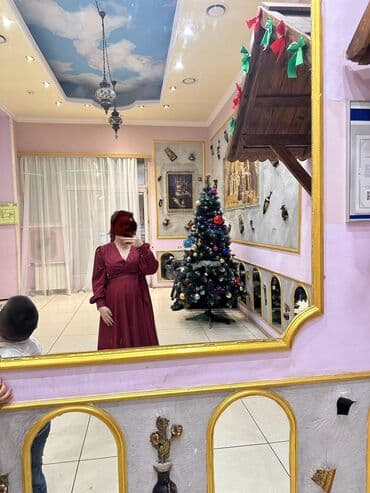 платье для беременных на свадьбу: Вечернее платье, Длинная модель, С рукавами, M — 3