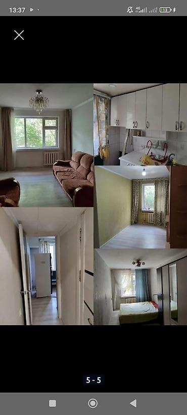 58: 3 комнаты, 58 м², Кок-Жар мкр 104 серия, 1 этаж, Старый ремонт — 5