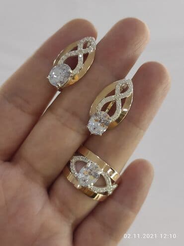 набор пандора: Комплект Бесконечность Серебро + золото 925/ пробы Набор с камнями — 3