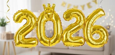 жаны жылдык картинка: Гелиевые шарики в форме цифр «2026» - Набор фольгированных — 2
