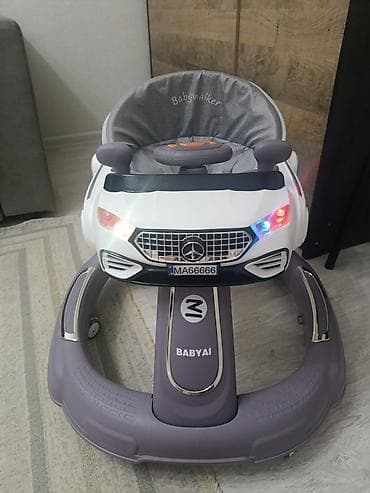 Детские ходунки: Ходунки-автомобиль BABYAI - Яркий дизайн в виде машинки с подсветкой — 1