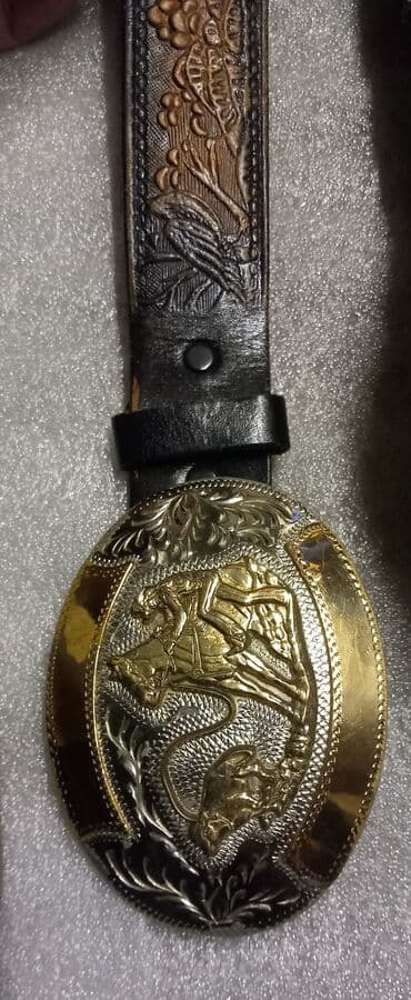 Средства для стирки: Ремень, Другой бренд, Материал: Натуральная кожа, Мужские, Б/у — 3