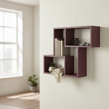 декоративная настенная полки: Книжная полка, ЛДСП, Подвесная — 1