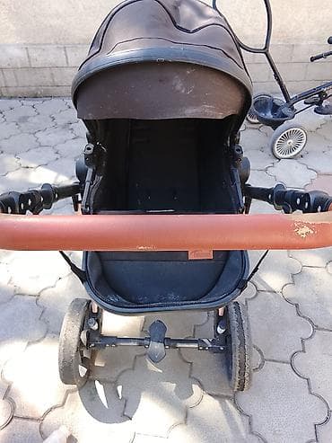 Коляска, цвет - Черный, Б/у, Самовывоз