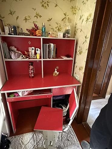 stol: Комплект парты и стула, цвет - Красный — 1